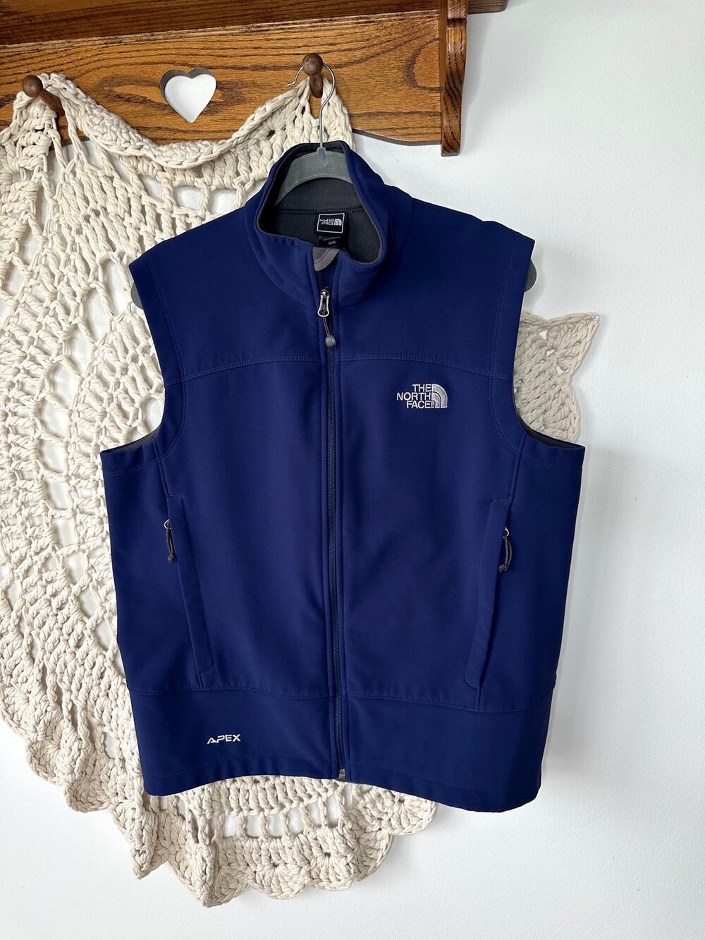 The North Face Mens Apex Bionic Softshell Vest Size Medium Navy Blue